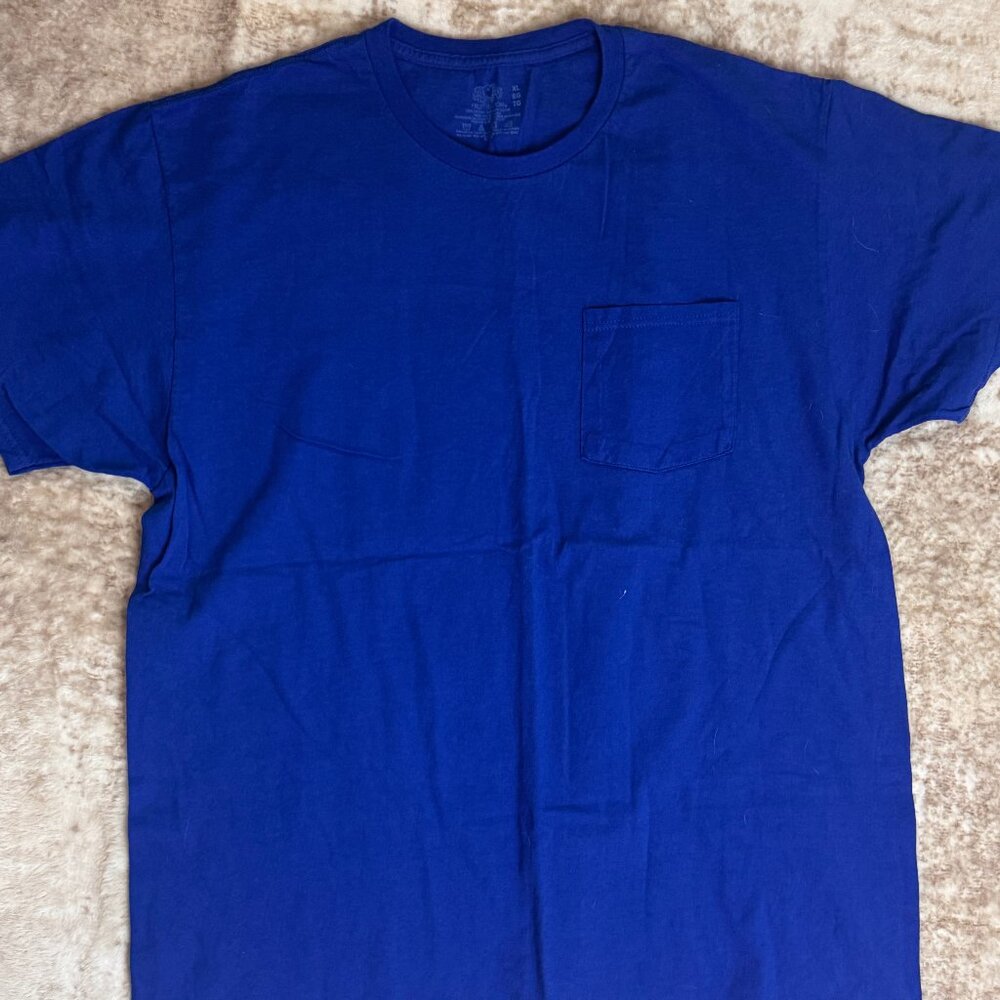 Fruit of the Loom Men's Royal Blue Cotton Pocket T, New w/o Tags, XL